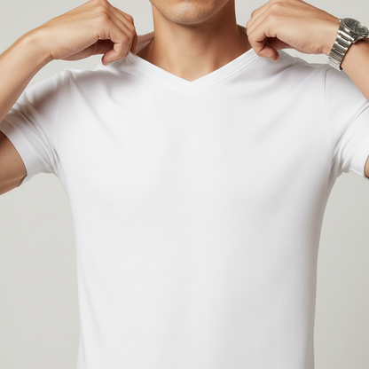 EGYPTIAN COTTON V-NECK TEE