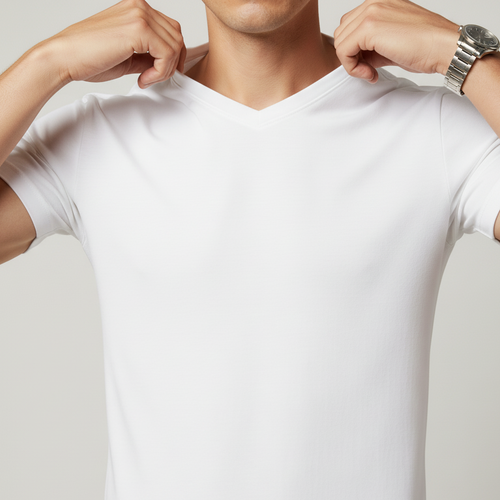 EGYPTIAN COTTON V-NECK TEE