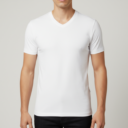 EGYPTIAN COTTON V-NECK TEE